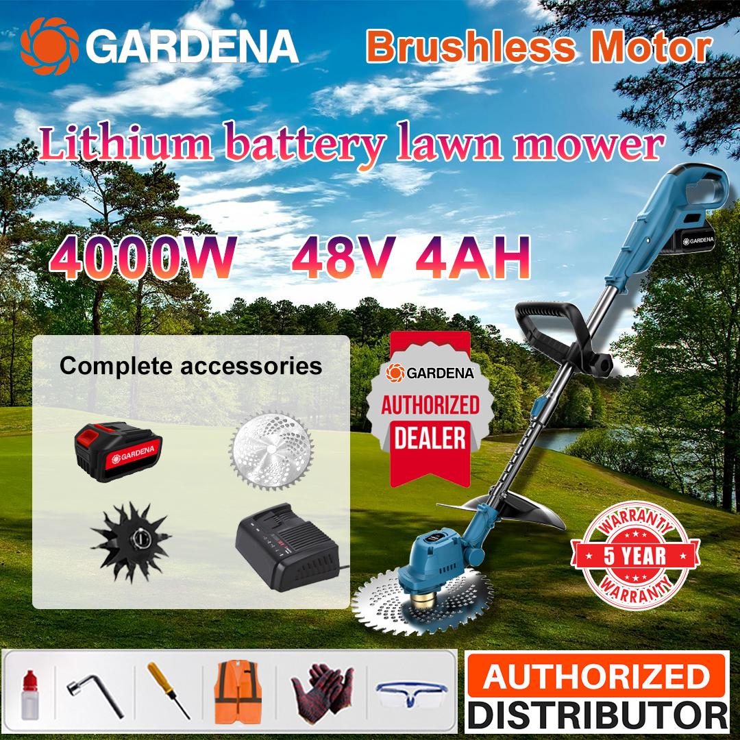 [GARDENA] 4000W/48V/4AH+hoja de sierra circular de 9 pulgadas+arado+batería de litio original+cargador+otros accesorios+5 años de garantía (sin pantalla de batería)