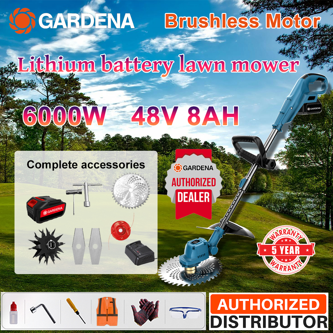 [GARDENA] 6000W/48V/8AH+hoja de sierra circular de 9 pulgadas+enchufe+hoja de aleación*2+cabezal de corte+llave inglesa+batería de litio original+cargador+otros accesorios+5 años de garantía (sin pantalla de batería)