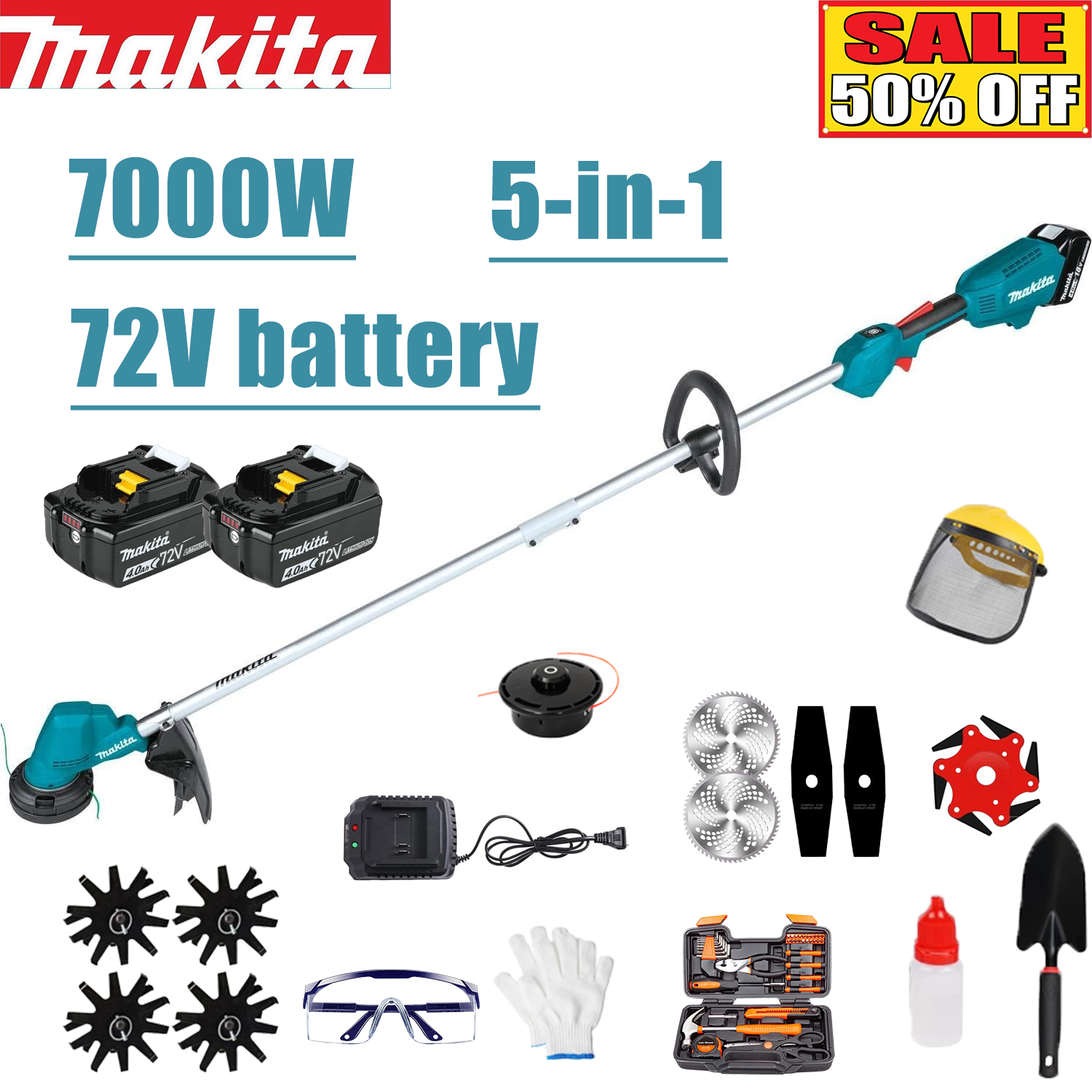 (cultivador 5 en 1 de 7000W) Batería de 72V *2 + 5 cabezales de corte + cargador rápido + juego completo de accesorios